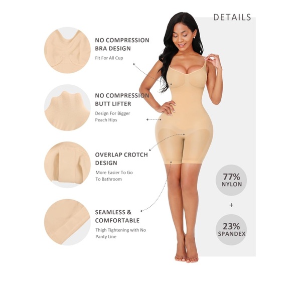 FeelinGirl NWT Shapewear Bodysuit Tummy Control Seamless Sculpting Butt Lifter - Picture 3 of 6